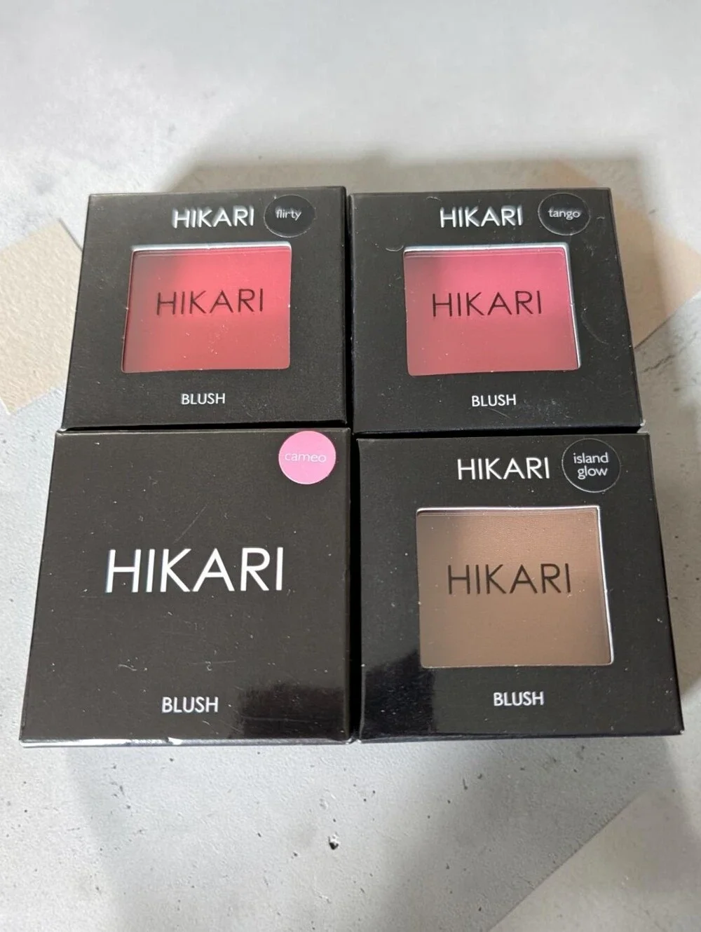 New Hikari Blush Lot of 4 – Flirty, Tango, Cameo & Island Glow – Sealed